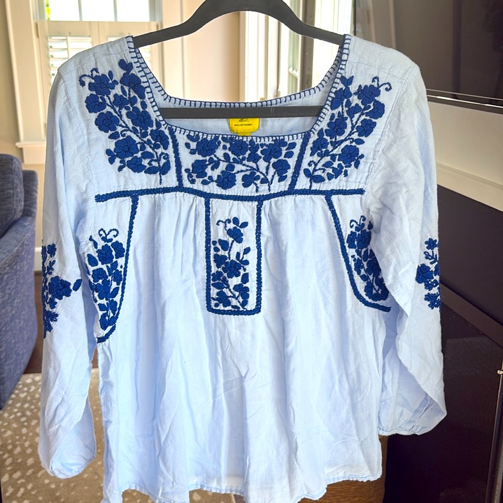 Roberta Roller Rabbit long sleeved top with embroidered top size medium